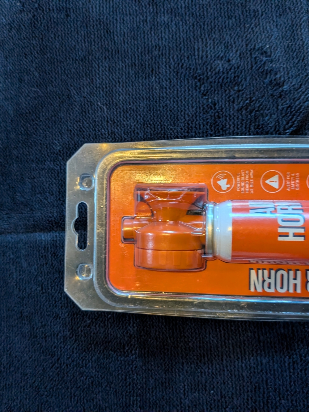 Orange Portable Air Horn with Mountable Nozzle